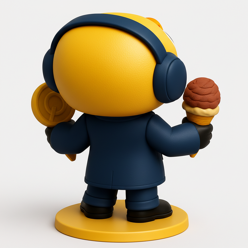 face to 3d model ai-3D portrait printing from photo_Q-Duck Delight: Coin & Ice Cream Desk Companion