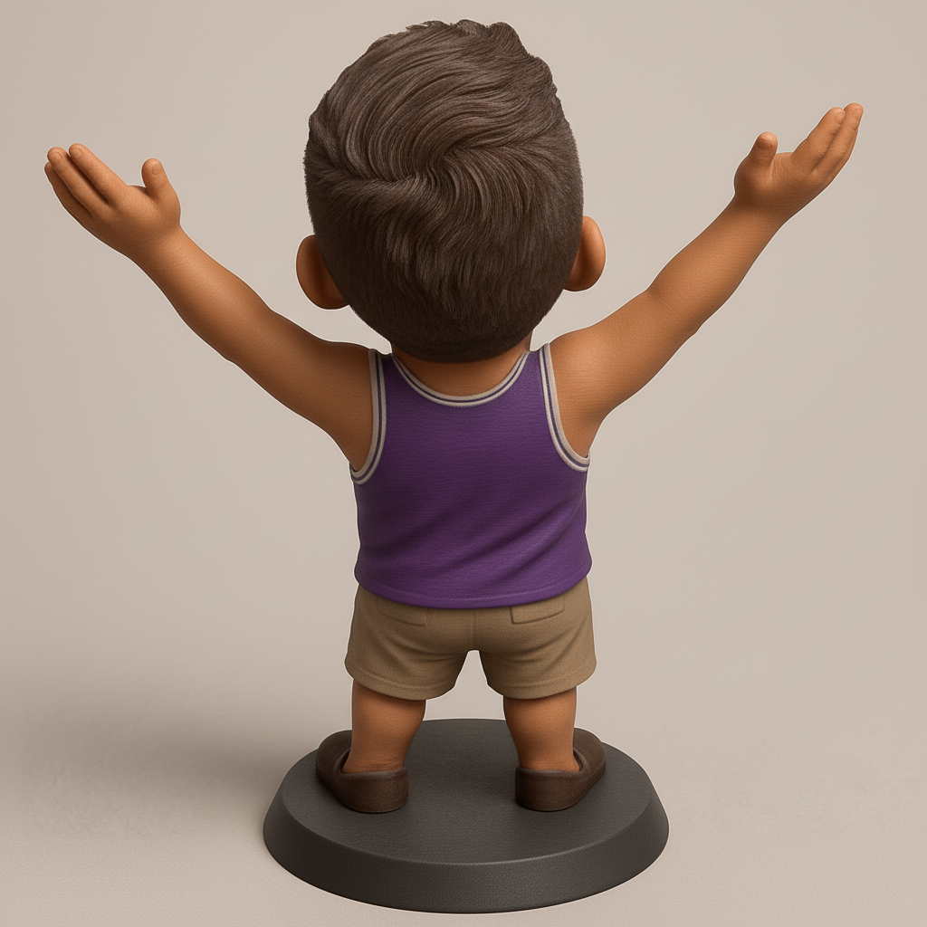 face anatomy 3d model-create 3d face model from photo_Joyful Celebration Bobblehead with Open Arms