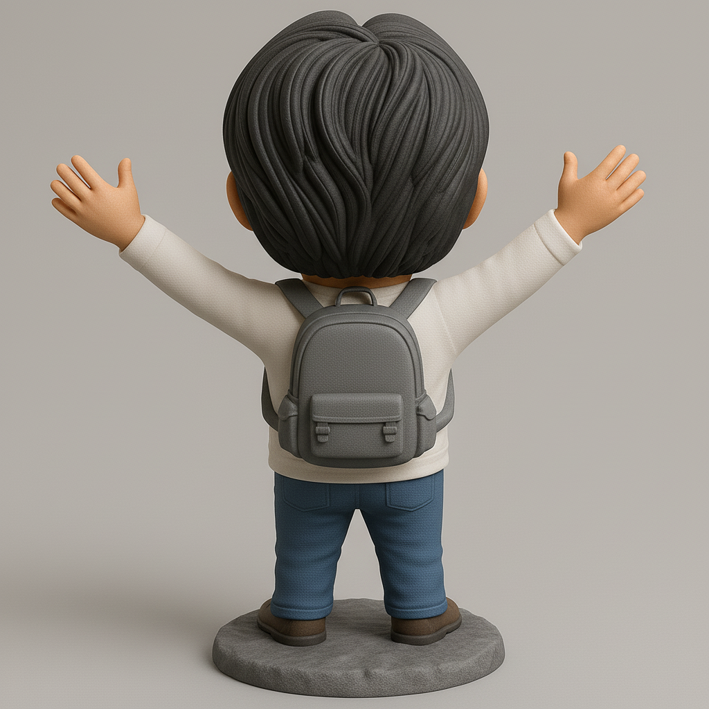 silhouette 3d printer maker-3d portrait printing_Joyful Traveler Figurine for 3D Printing