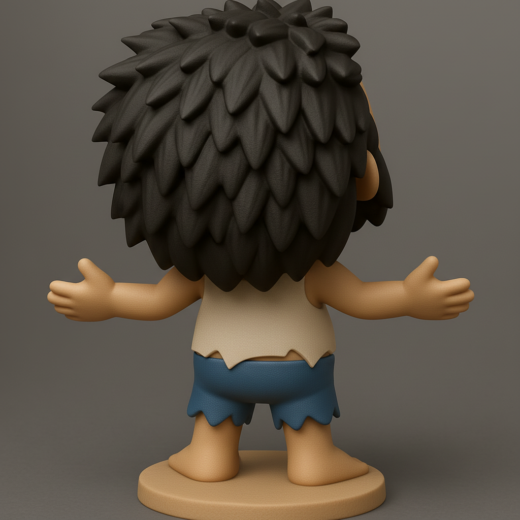 face anatomy 3d model-create 3d face model from photo_Charming Castaway Funko-Style Figurine