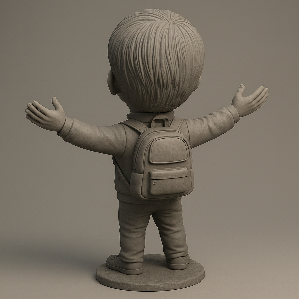 face anatomy 3d model-create 3d face model from photo_Joyful Child Figurine with Outstretched Arms