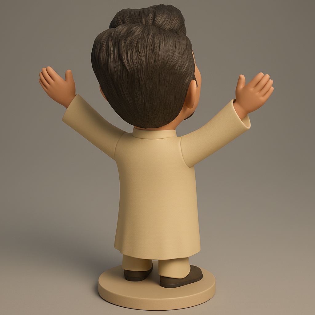 face to 3d model ai-3D portrait printing from photo_Joyful Man Figurine: Celebrate Happiness & Good Vibes!