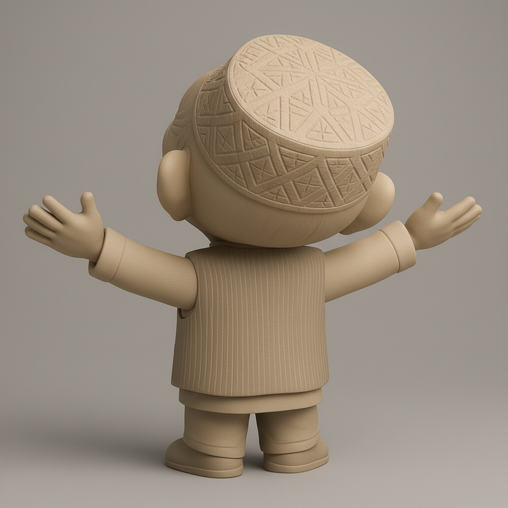 face to 3d model ai-3D portrait printing from photo_Joyful Elder Figurine: Spread Happiness wiur Print