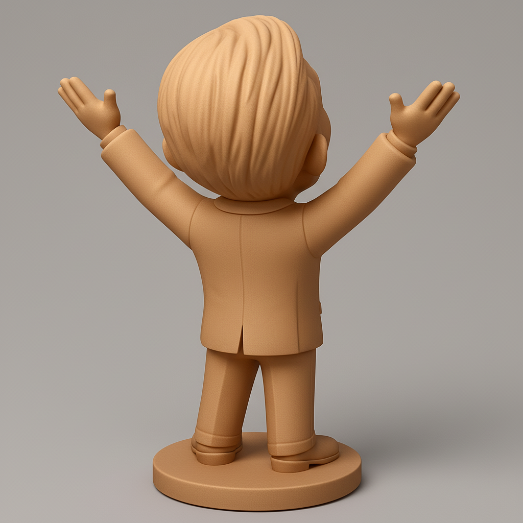 silhouette 3d printer maker-3d portrait printing_Joyful Businessman Figurine