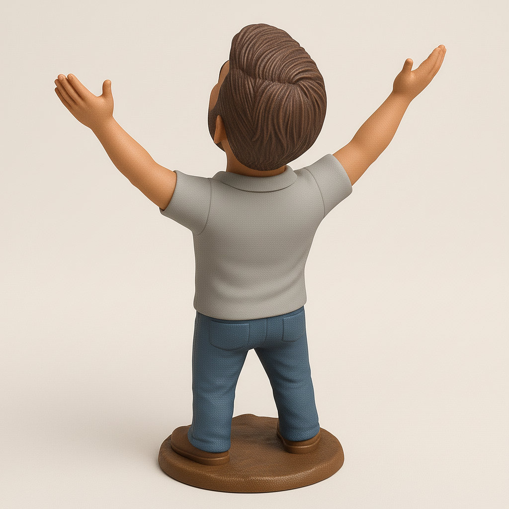 silhouette 3d printer maker-3d portrait printing_Joyful Celebrant Figure for 3D Printing