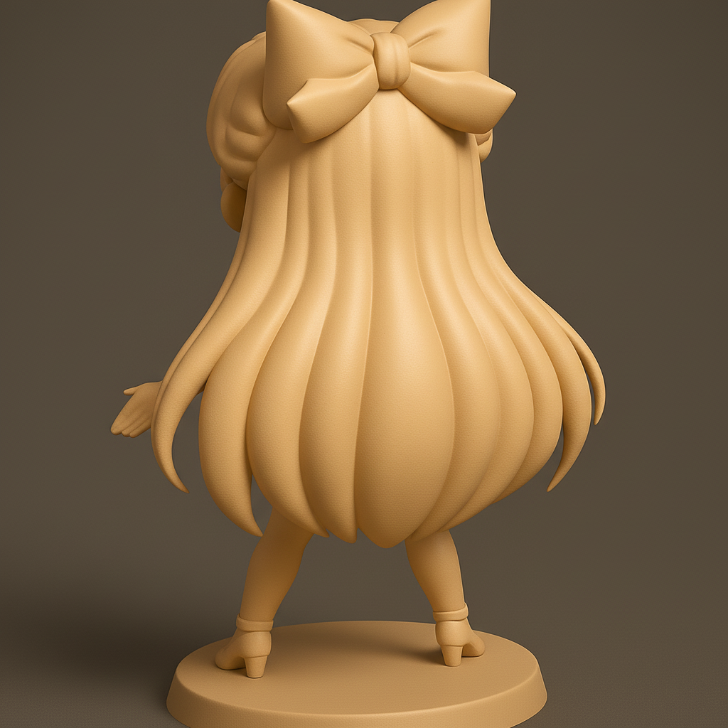 silhouette 3d printer maker-3d portrait printing_Charming Anime Figurine for 3D Printing