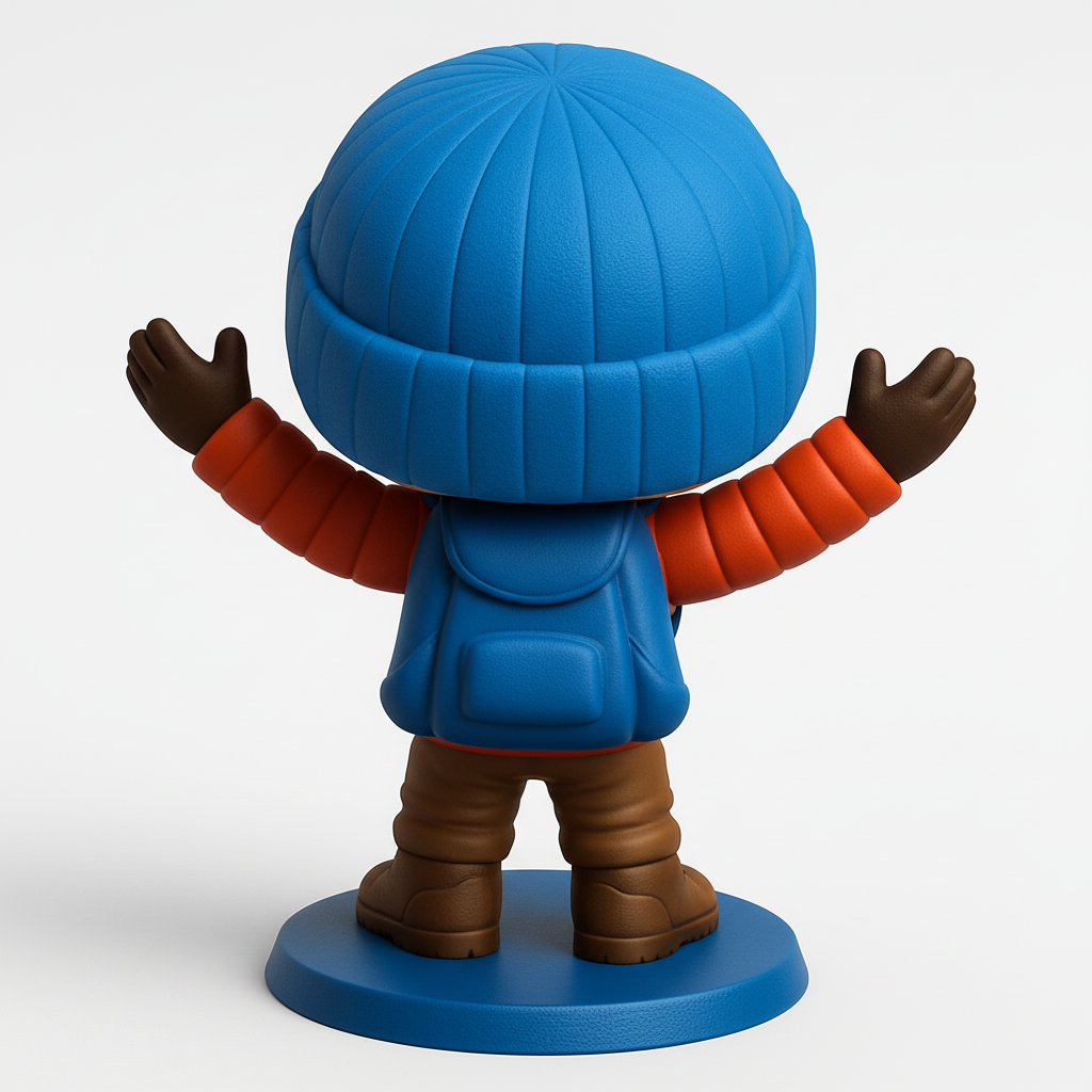 face to 3d model ai-3D portrait printing from photo_Funko-Style Adventurer Boy Figurine - Perfect Desk Pal!