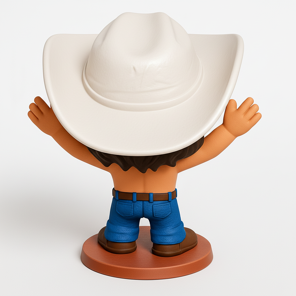 face anatomy 3d model-create 3d face model from photo_Mustachioed Cowboy Funko Pop: Perfect Desktop Buddy!