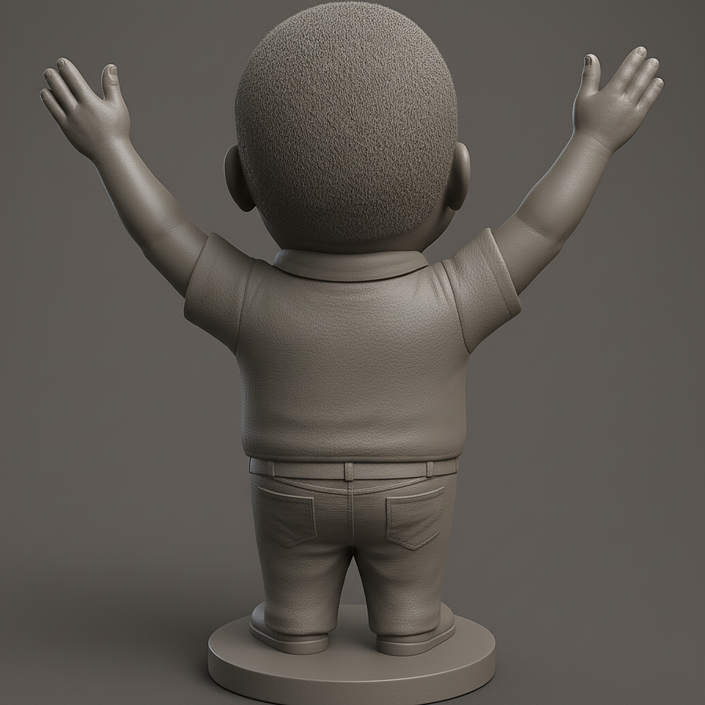 face to 3d model ai-3D portrait printing from photo_Spread Joy! Happy Man Celebration Figurine 3D Print