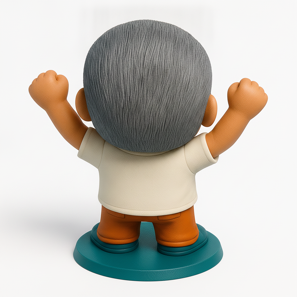 face anatomy 3d model-create 3d face model from photo_Cheering Man Figurine: Positive Vibes for Any Space