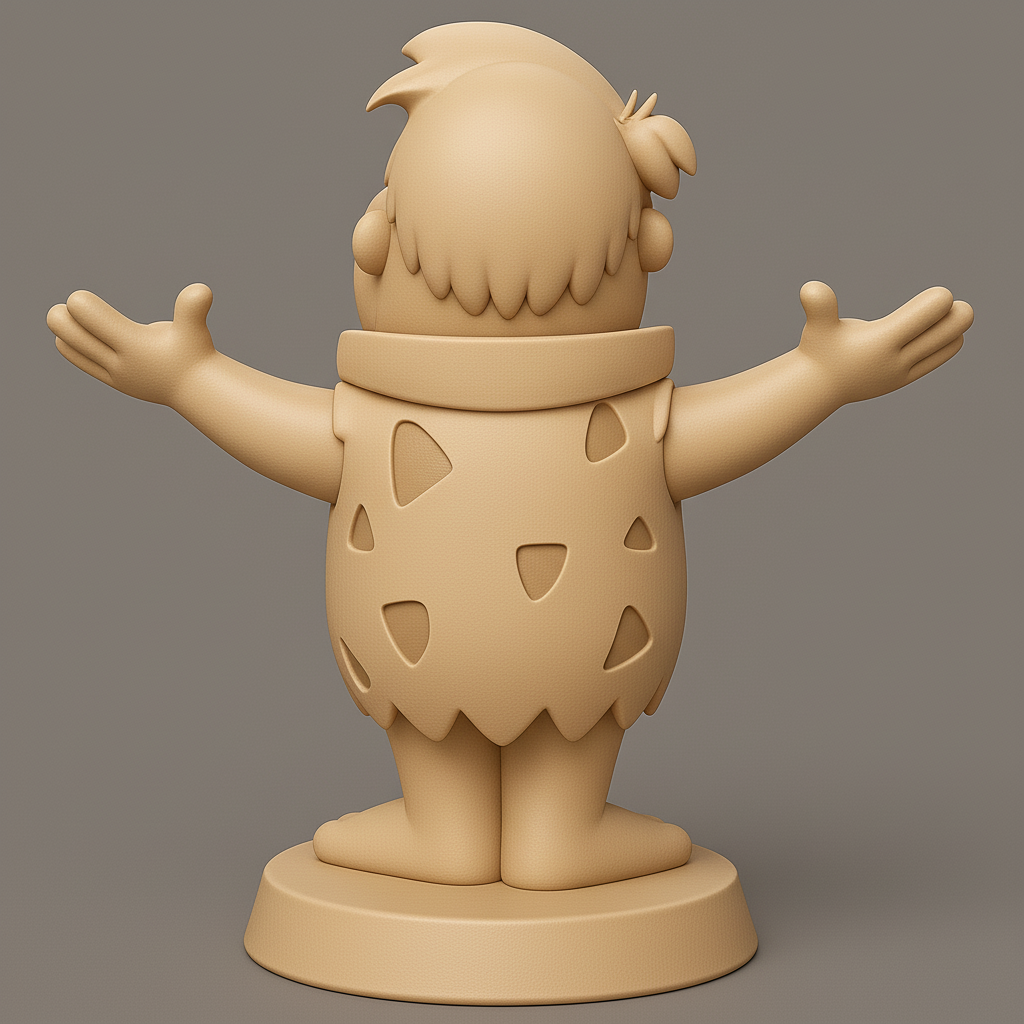 silhouette 3d printer maker-3d portrait printing_Cheerful Prehistoric Character Statue