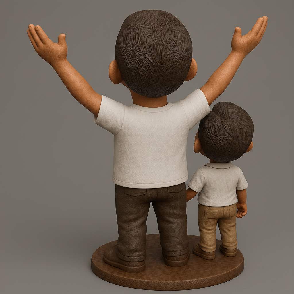 face anatomy 3d model-create 3d face model from photo_Dynamic Duo: Joyful Figurine Set