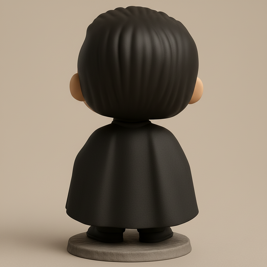 face to 3d model ai-3D portrait printing from photo_Charming Hero Figurine with Dynamic Cape