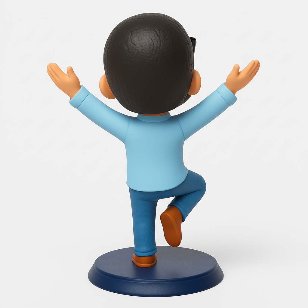 face to 3d model ai-3D portrait printing from photo_Joyful Bearded Man Figurine - Positive Desk Decor