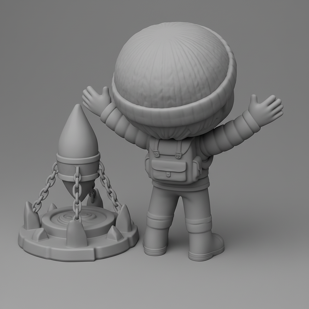 face anatomy 3d model-create 3d face model from photo_Adventure Boy & Everlight Beacon Funko Style Figurine