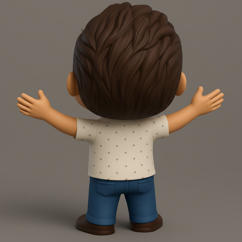 face to 3d model ai-3D portrait printing from photo_Friendly Welcoming Character Figurine - Funko Style Print