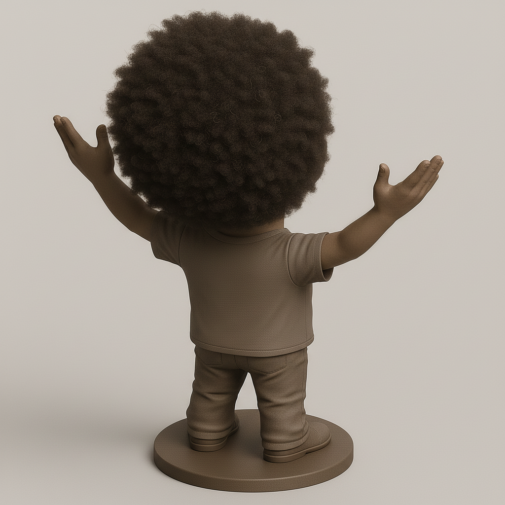 silhouette 3d printer maker-3d portrait printing_Joyful Character Figure for 3D Printing