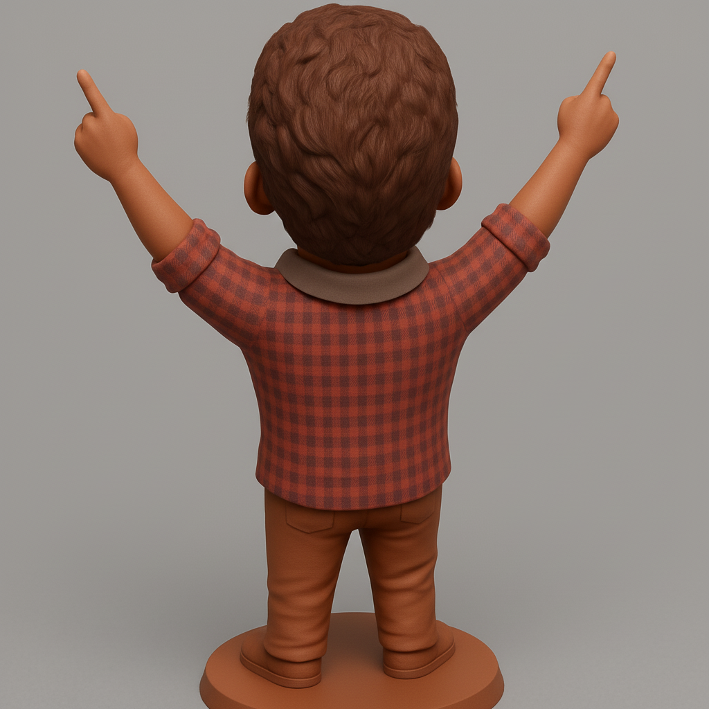 face to 3d model ai-3D portrait printing from photo_Uplifting Happy Man Figurine - Celebrate Success Decor