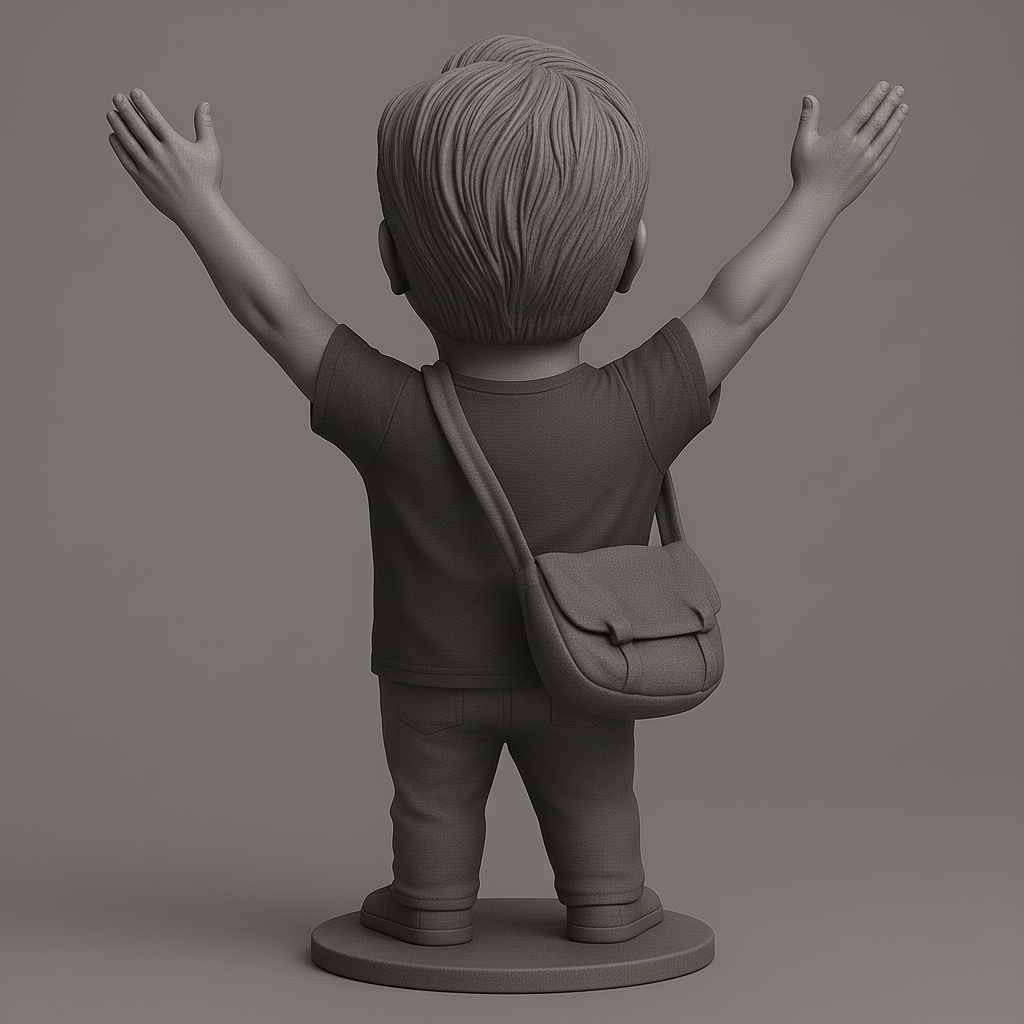 silhouette 3d printer maker-3d portrait printing_Joyful Figure with Outstretched Arms