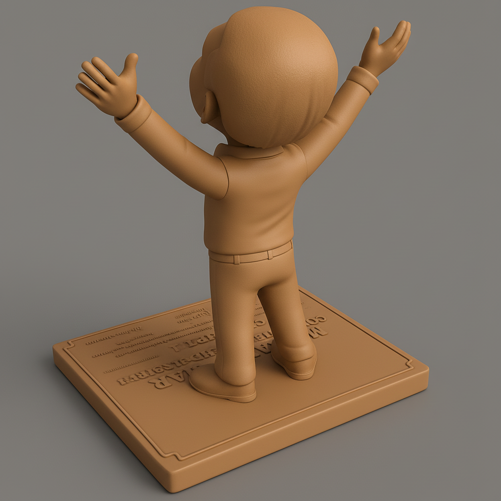 face to 3d model ai-3D portrait printing from photo_Joyful Triumph Figurine: Celebrate Success & Happiness!