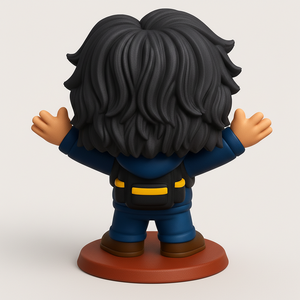 face to 3d model ai-3D portrait printing from photo_Happy Chibi Buddy Figurine: Your Welcoming Desk Pal