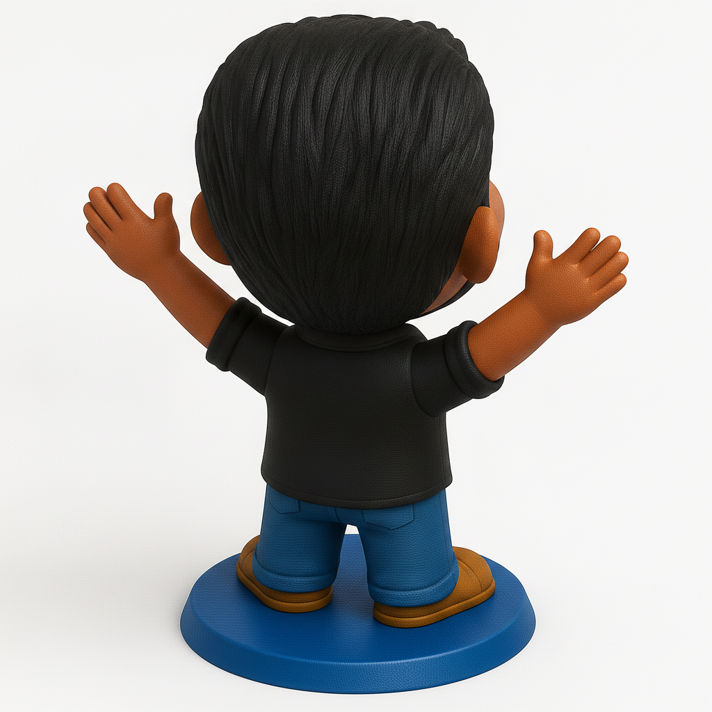 face anatomy 3d model-create 3d face model from photo_Happy Guy Figurine: Personalized Desk Pal & Welcoming Decor