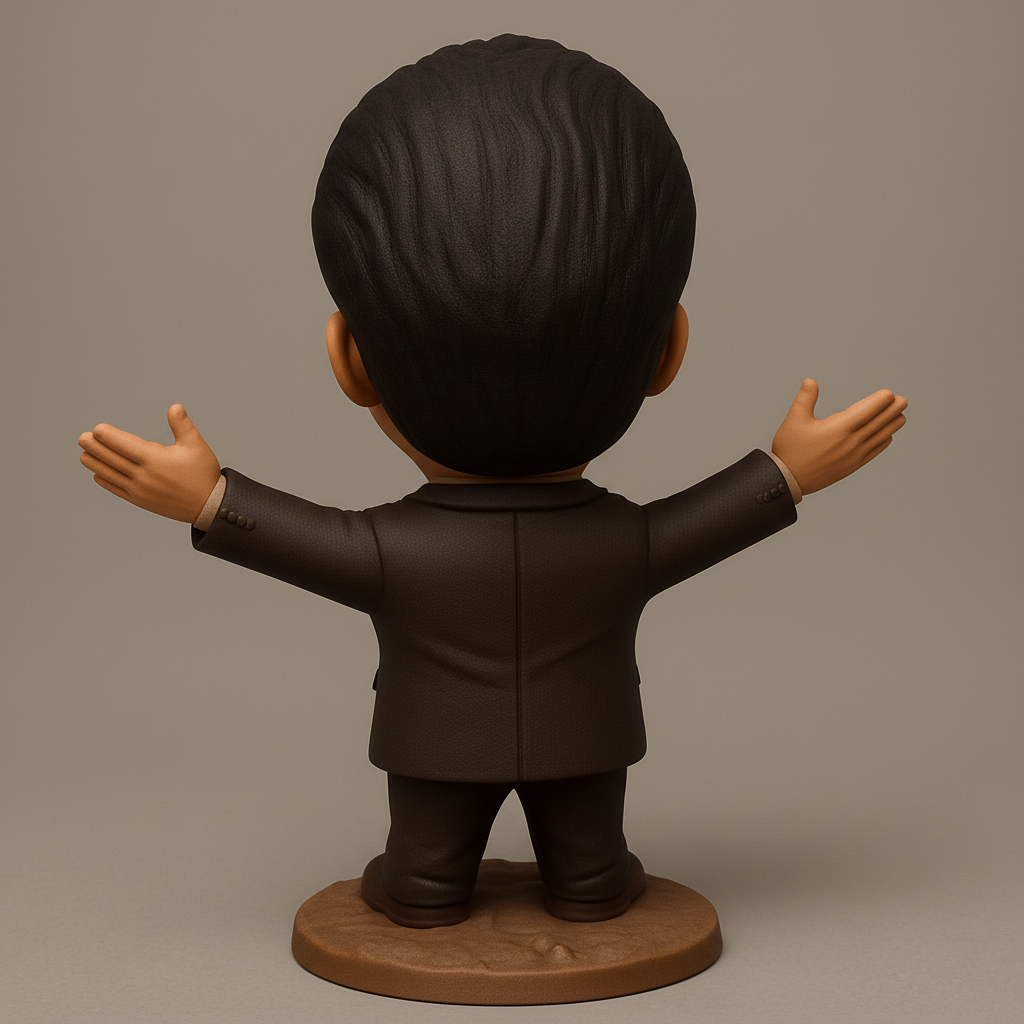 silhouette 3d printer maker-3d portrait printing_Optimistic Man Figurine - Print Pure Joy!