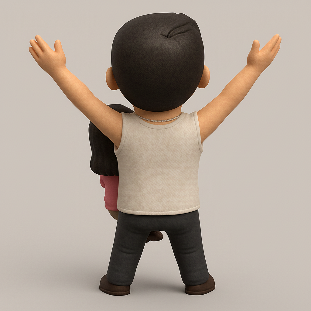 face to 3d model ai-3D portrait printing from photo_Smiling Father & Daughter 3D Print Model