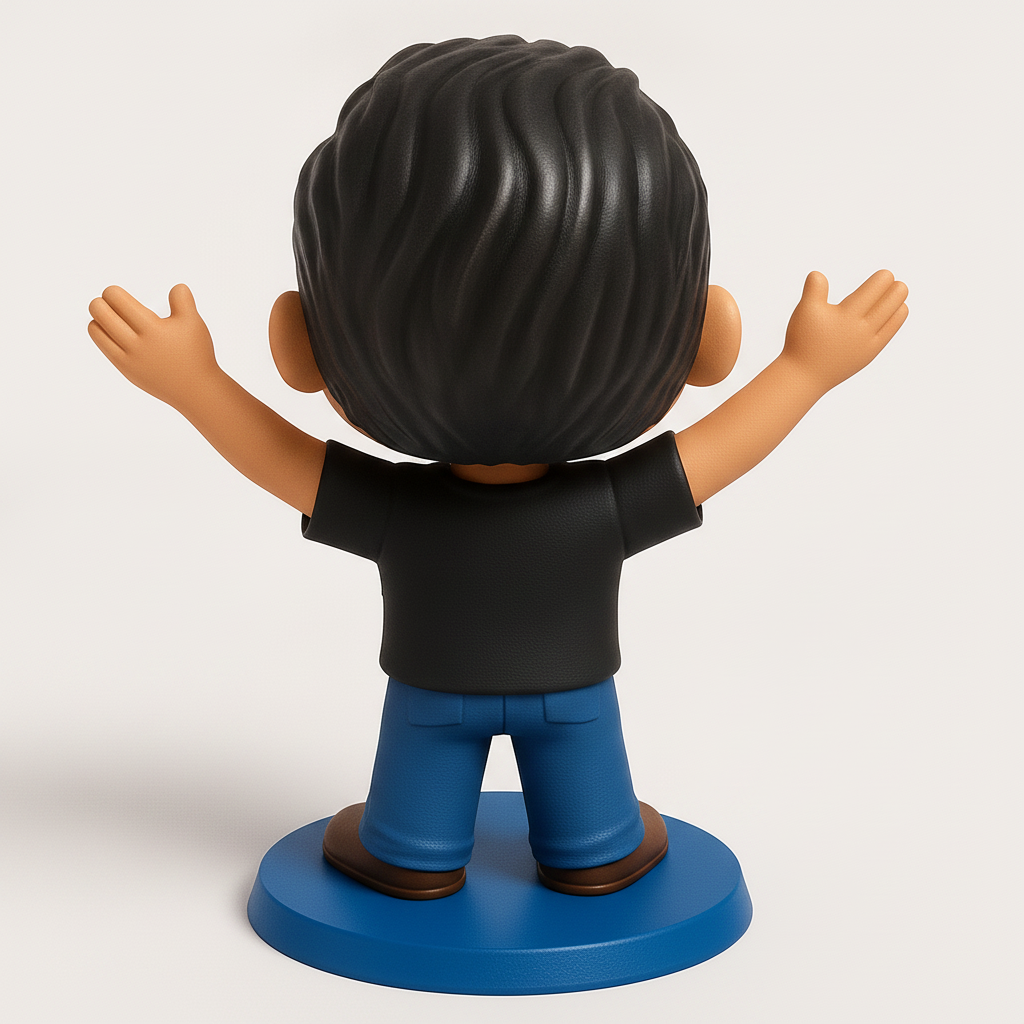 face anatomy 3d model-create 3d face model from photo_Cheerful Waving Chibi Figurine: Personalize & Print!