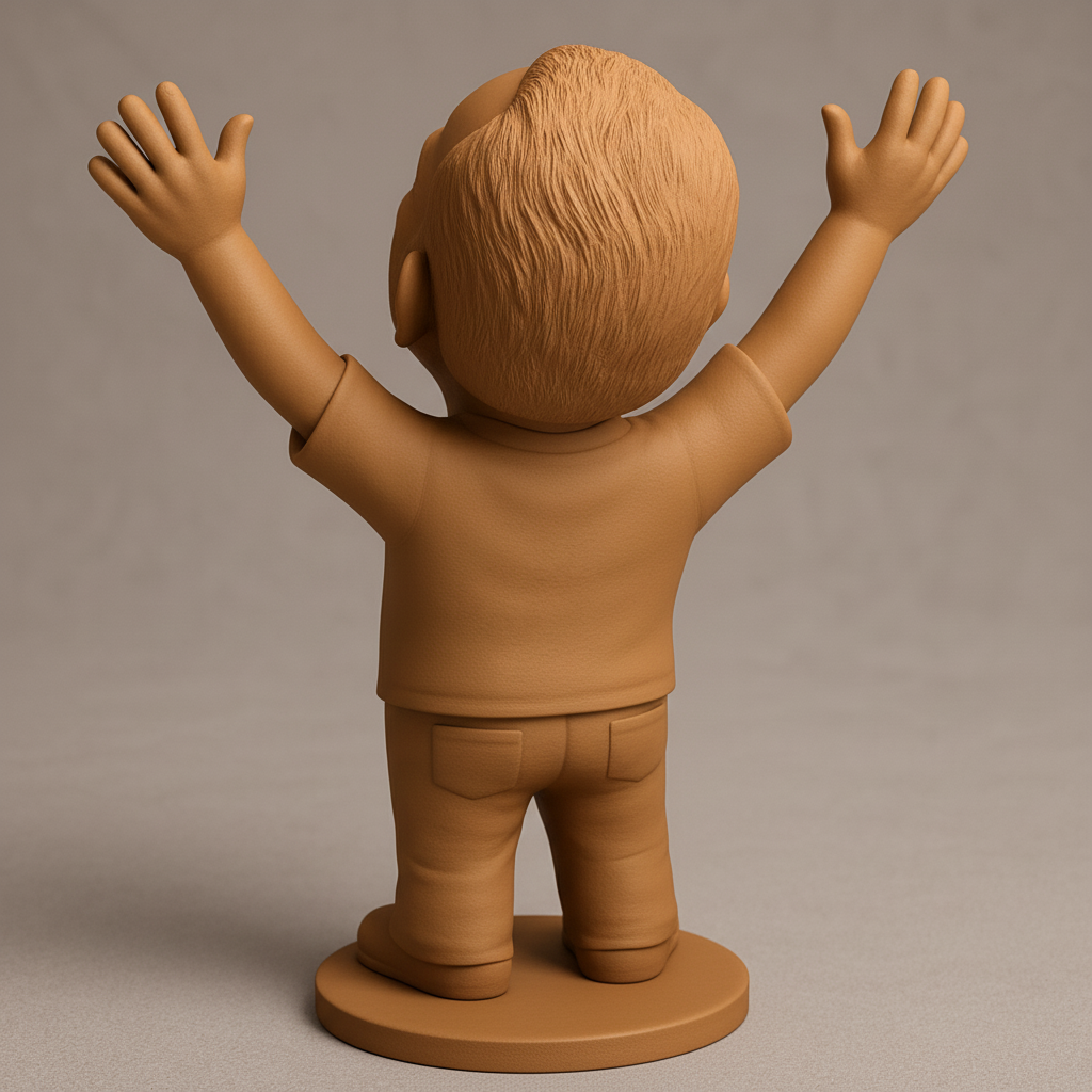 face to 3d model ai-3D portrait printing from photo_Celebrate Joy: Happy Man Desk Figurine 3D Print