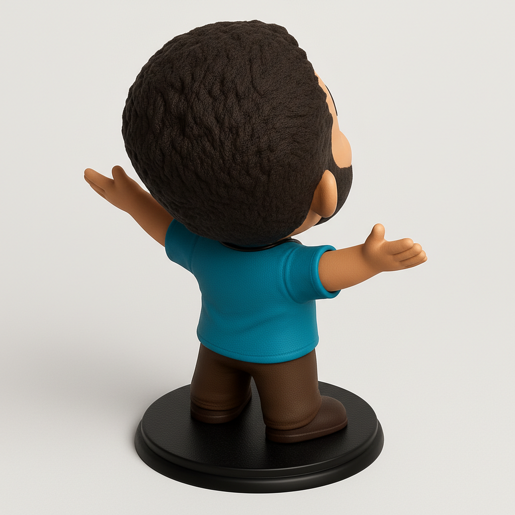 face to 3d model ai-3D portrait printing from photo_Joyful Bearded Figurine - Your Desk's Cheerful Companion