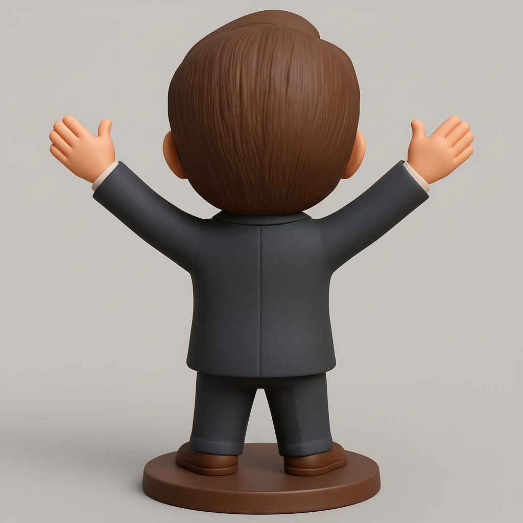 face to 3d model ai-3D portrait printing from photo_Happy Executive Figurine: Embrace Success!