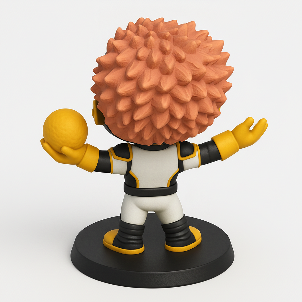 face to 3d model ai-3D portrait printing from photo_Dynamic Chibi Hero Figurine: Wielder of the Power Orb!