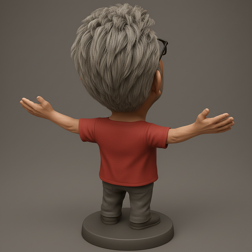 face anatomy 3d model-create 3d face model from photo_Beaming Bobblehead Grandpa Desk Buddy
