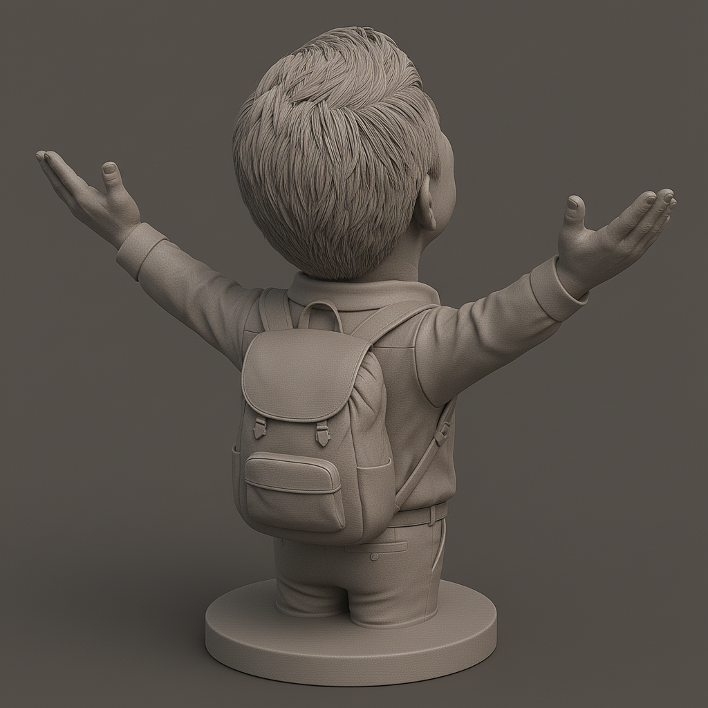 face anatomy 3d model-create 3d face model from photo_Joyful Traveler Figurine