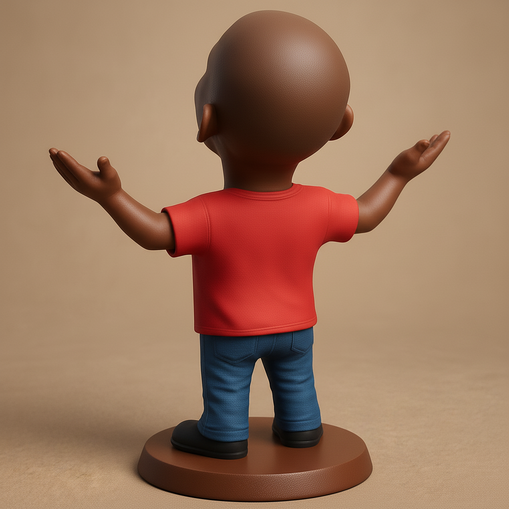 face to 3d model ai-3D portrait printing from photo_Uplifting Black Joy Figurine: Celebrate & Smile