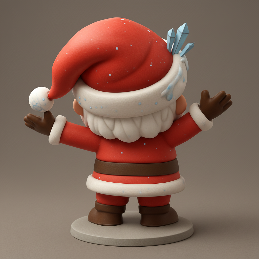 face anatomy 3d model-create 3d face model from photo_Jolly Santa Figurine with Ice Crystals - Festive 3D Print