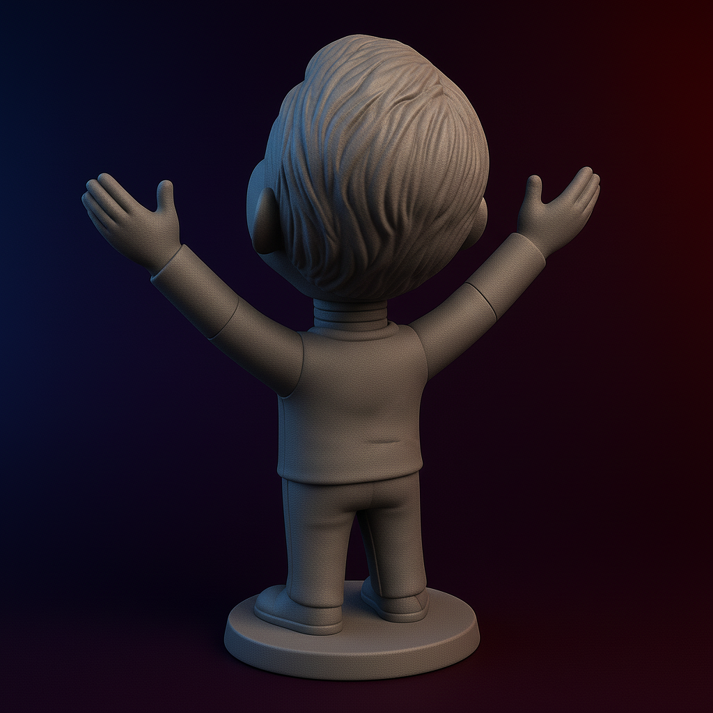 silhouette 3d printer maker-3d portrait printing_Joyful Figure with Outstretched Arms