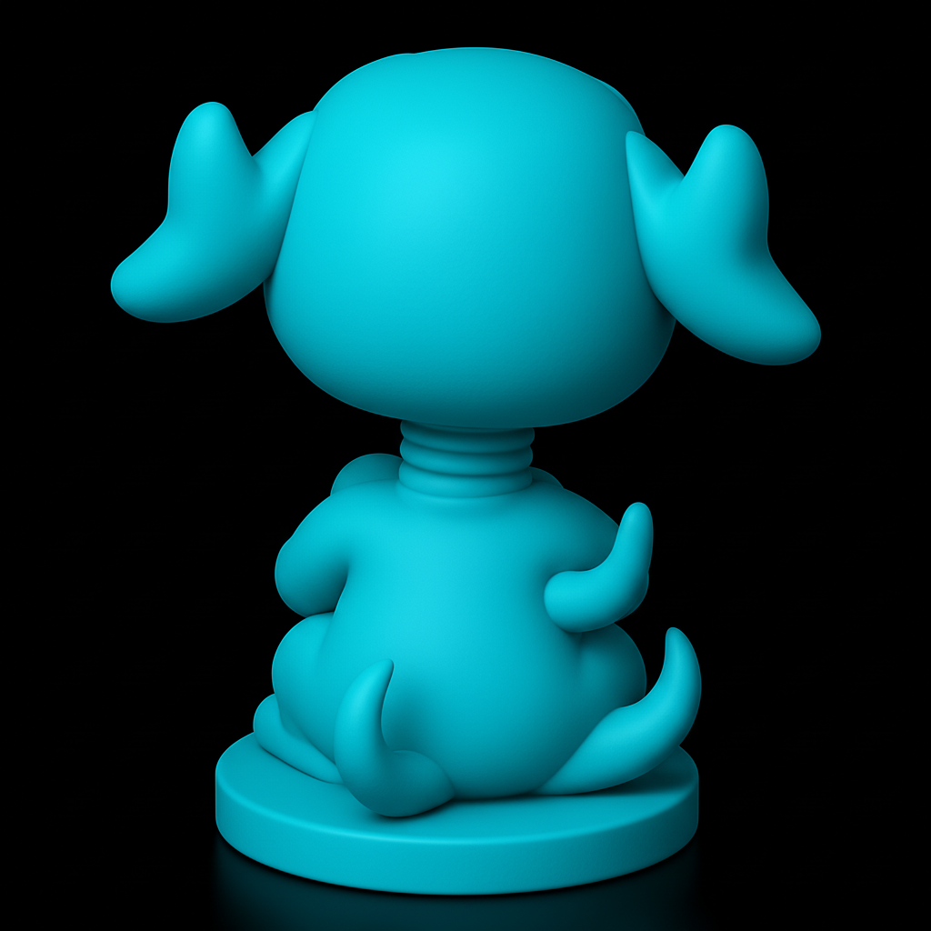 face anatomy 3d model-create 3d face model from photo_Happy Puppy Bobblehead with Heart - Desk & Gift Charm!