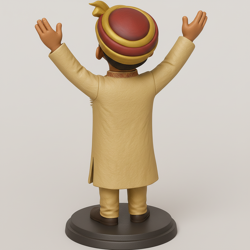 silhouette 3d printer maker-3d portrait printing_Joyful Celebratory Figure for Festive Decor