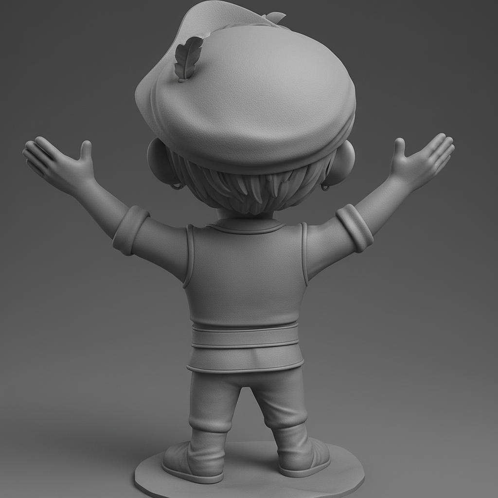 face anatomy 3d model-create 3d face model from photo_Cheerful Cartoon Figurine: Celebrate Joy & Positivity!