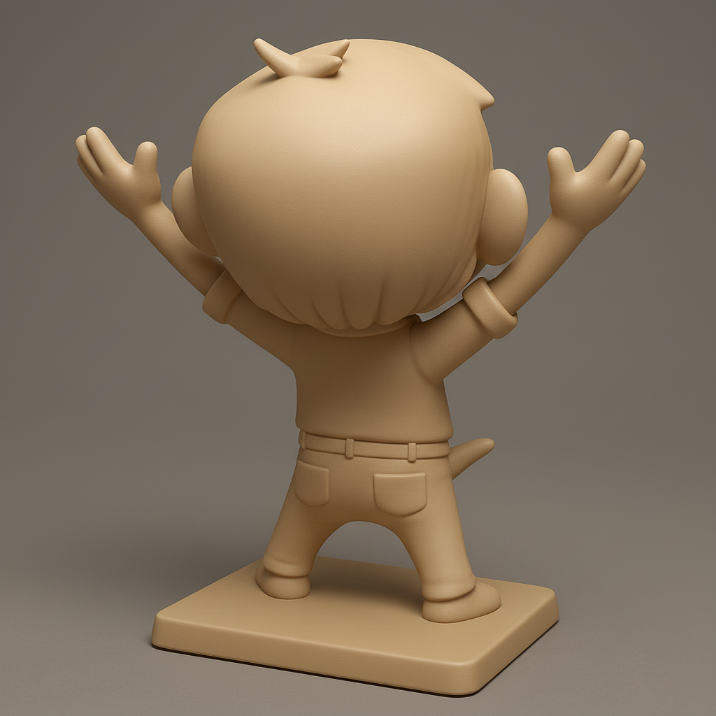 face anatomy 3d model-create 3d face model from photo_Uninhibited Joy: Expressive Cartoon Boy Figure