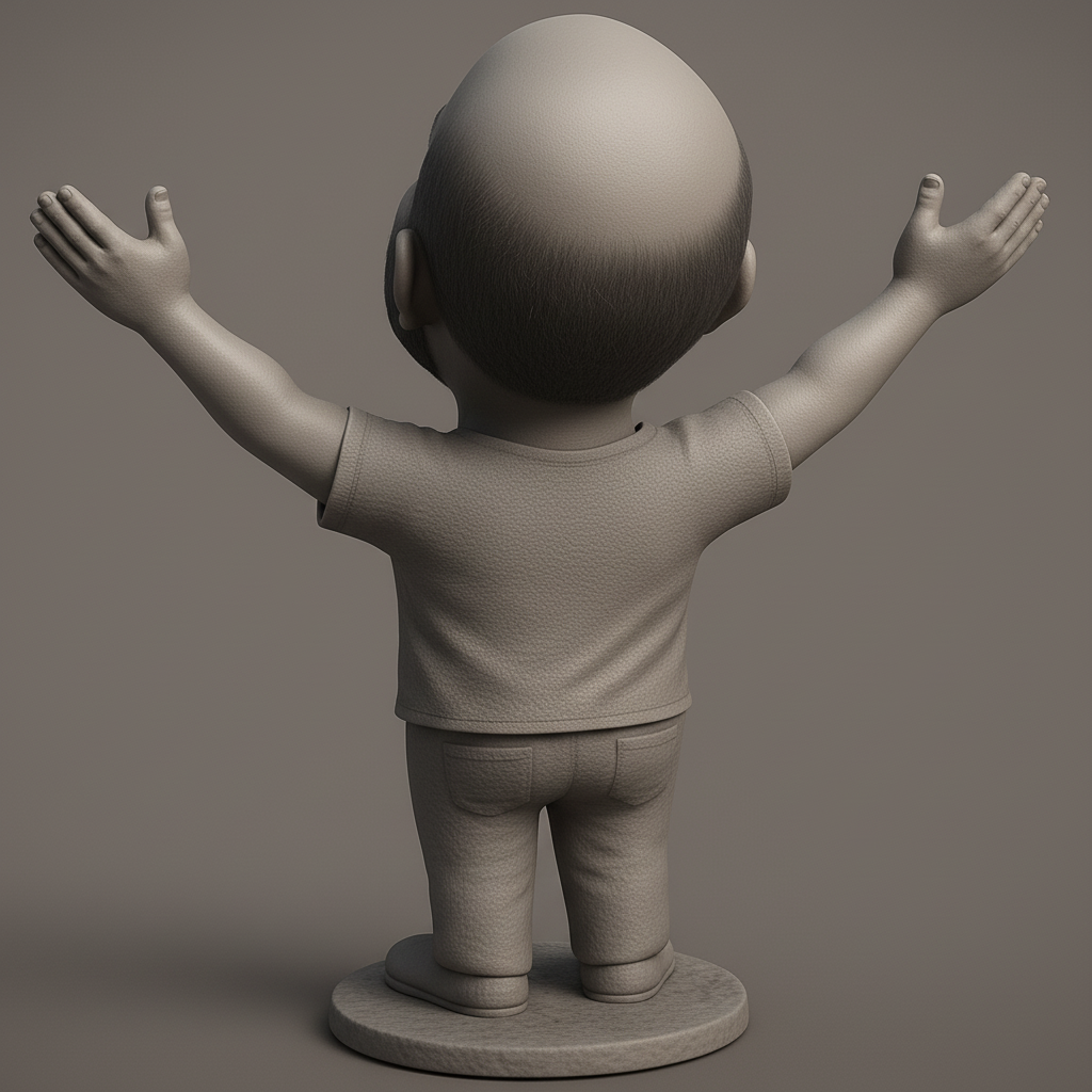 face anatomy 3d model-create 3d face model from photo_Joyful Open Arms Statue: Spreading Happiness!