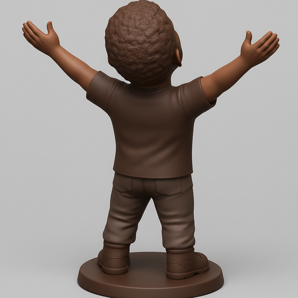 face to 3d model ai-3D portrait printing from photo_Joyful Celebration Man - Expressive Desktop Figurine