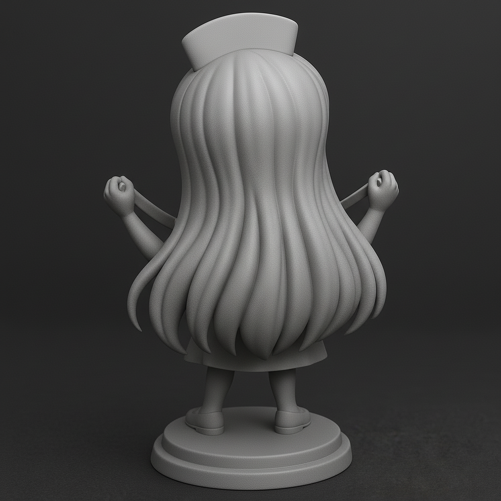 face anatomy 3d model-create 3d face model from photo_Cheerful Nurse Figurine for 3D Printing