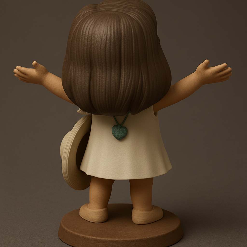 face anatomy 3d model-create 3d face model from photo_Embrace Joy: Little Girl Figurine Radiating Happiness