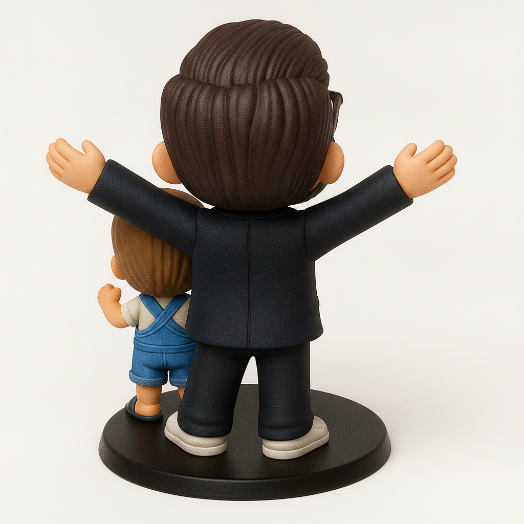 face to 3d model ai-3D portrait printing from photo_Joyful Father & Son Duo 3D Print - Celebrate Family!