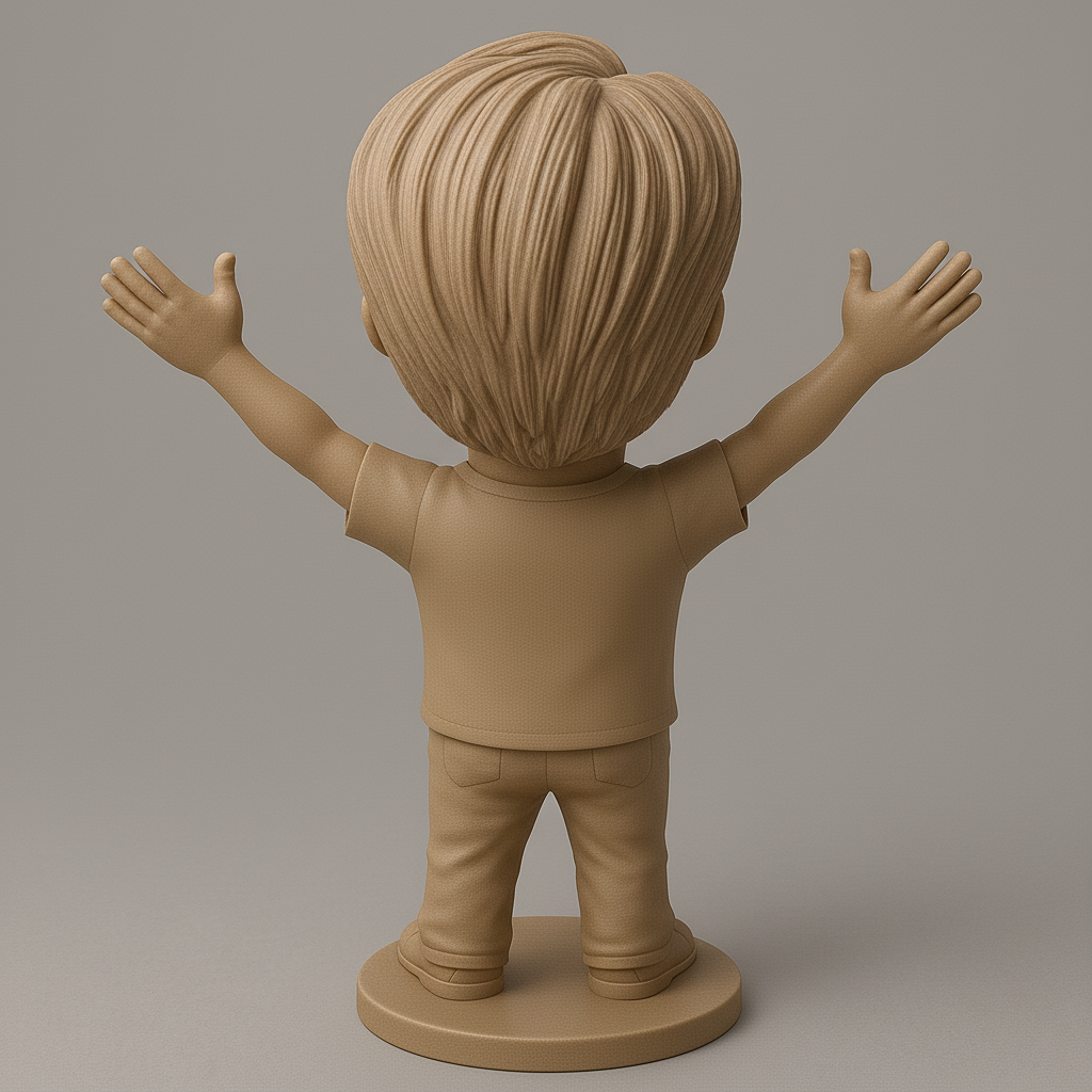 face anatomy 3d model-create 3d face model from photo_Joyful Kid Figurine with Open Arms