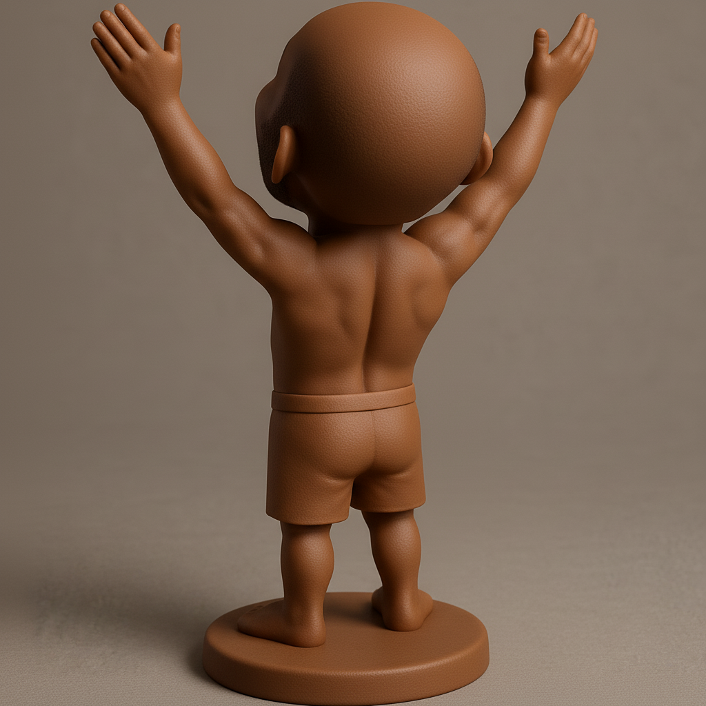 silhouette 3d printer maker-3d portrait printing_Joyful Man Figurine: Celebrate Every Win!