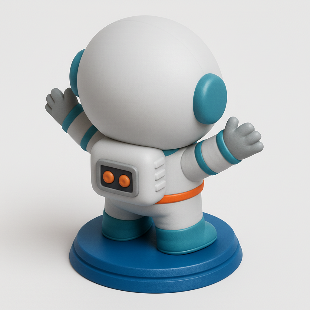 face anatomy 3d model-create 3d face model from photo_Cute Waving Astronaut Figure - Your Space Pal!